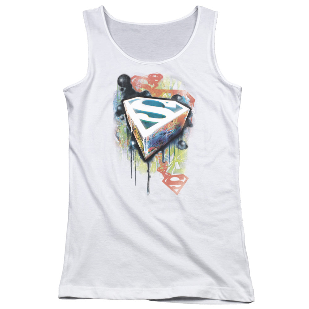 Superman Urban Shields Womens Tank Top Shirt White