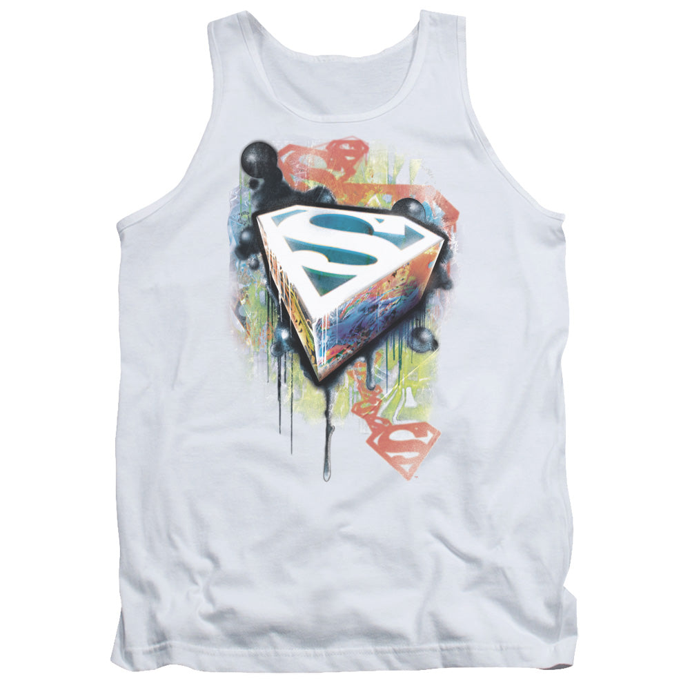 Superman Urban Shields Mens Tank Top Shirt White