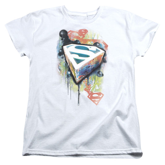 Superman Urban Shields Womens T Shirt White