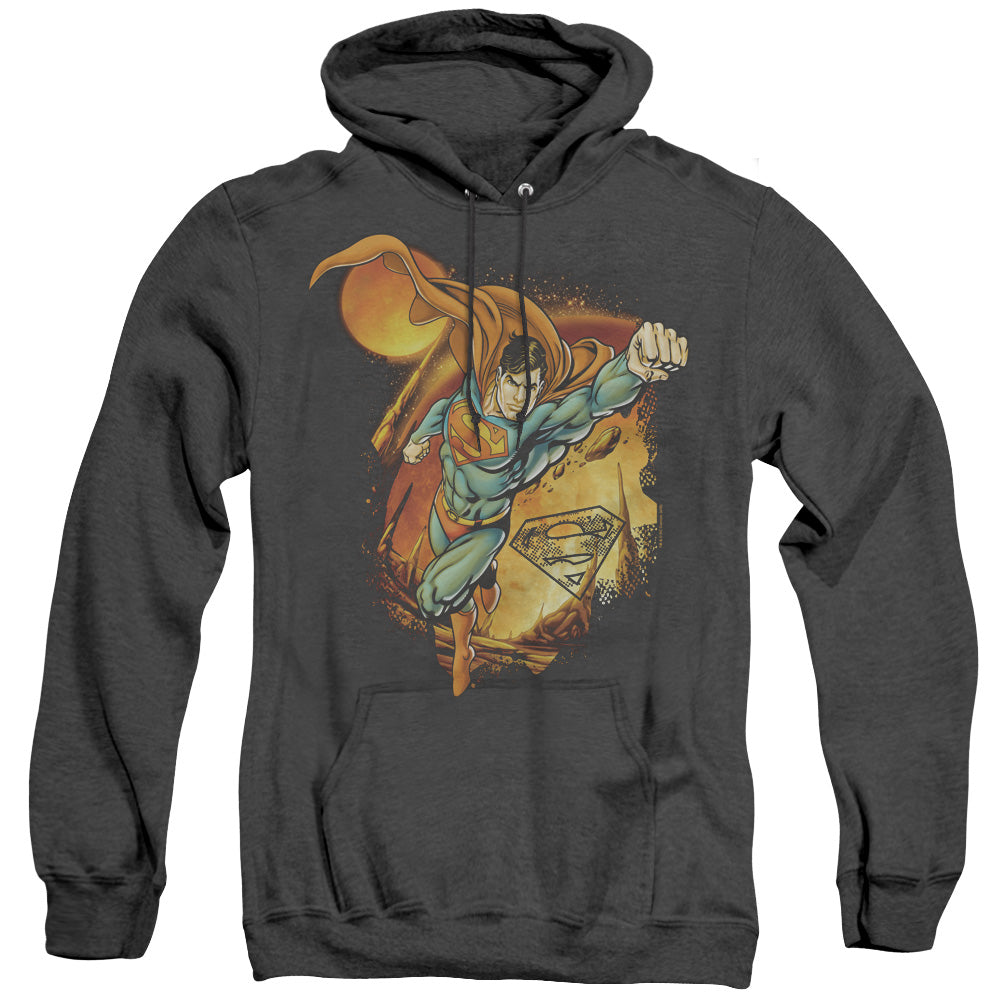 Superman Last Sons Mens Heather Hoodie Black