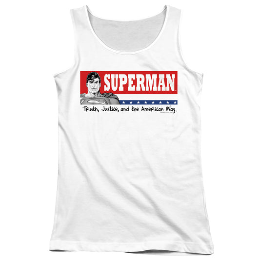 Superman Superman For President Womens Tank Top Shirt White