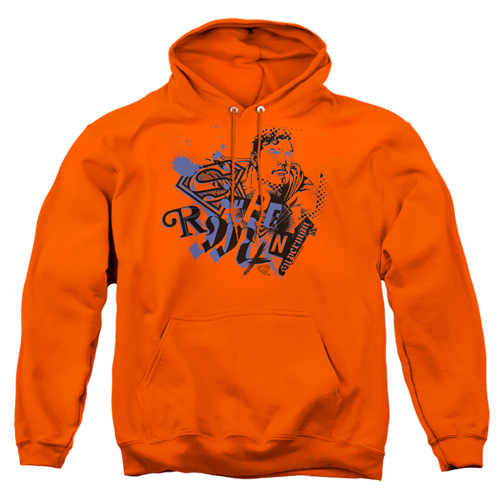 Superman Cut & Paste Mens Hoodie Orange