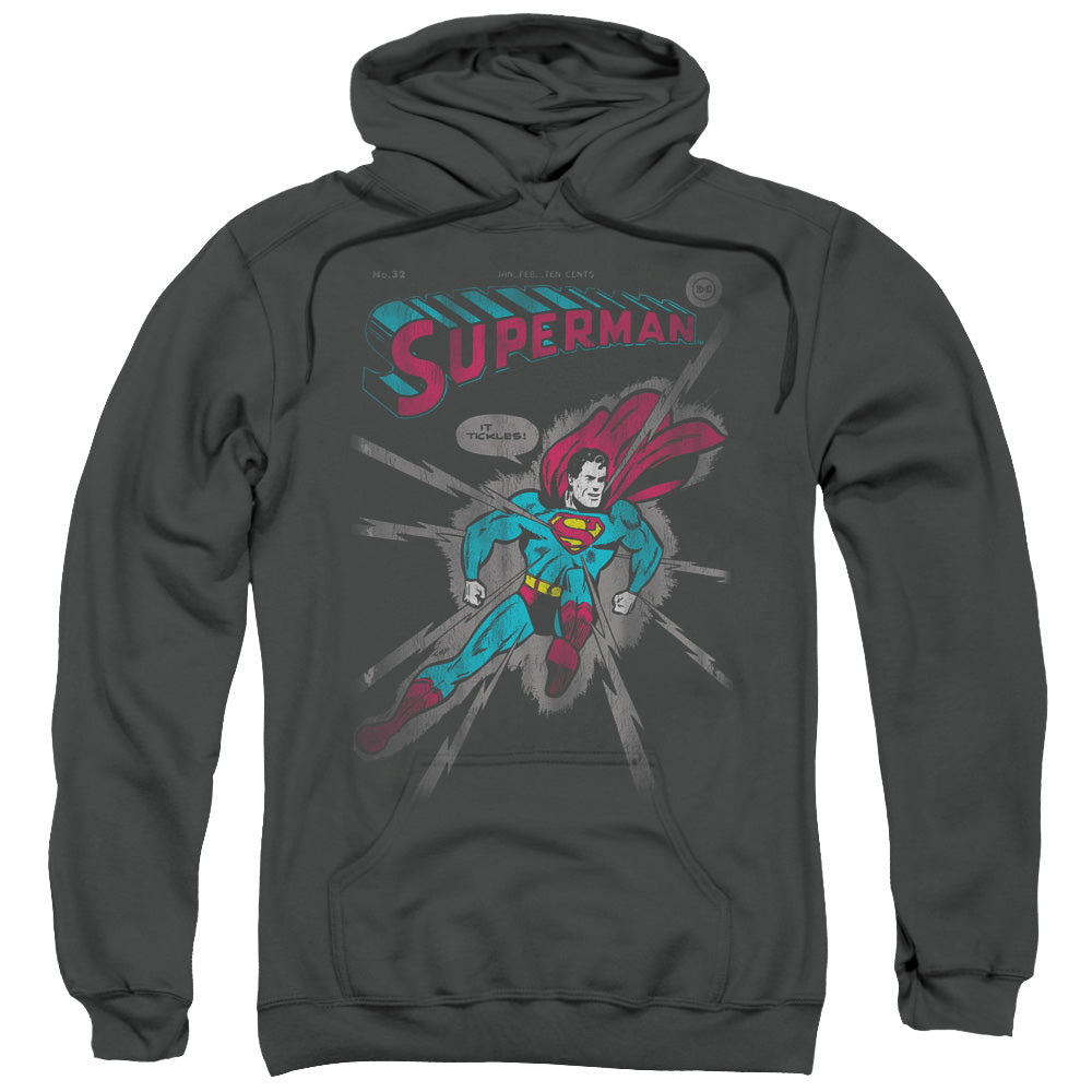 Superman It Tickles Mens Hoodie Charcoal