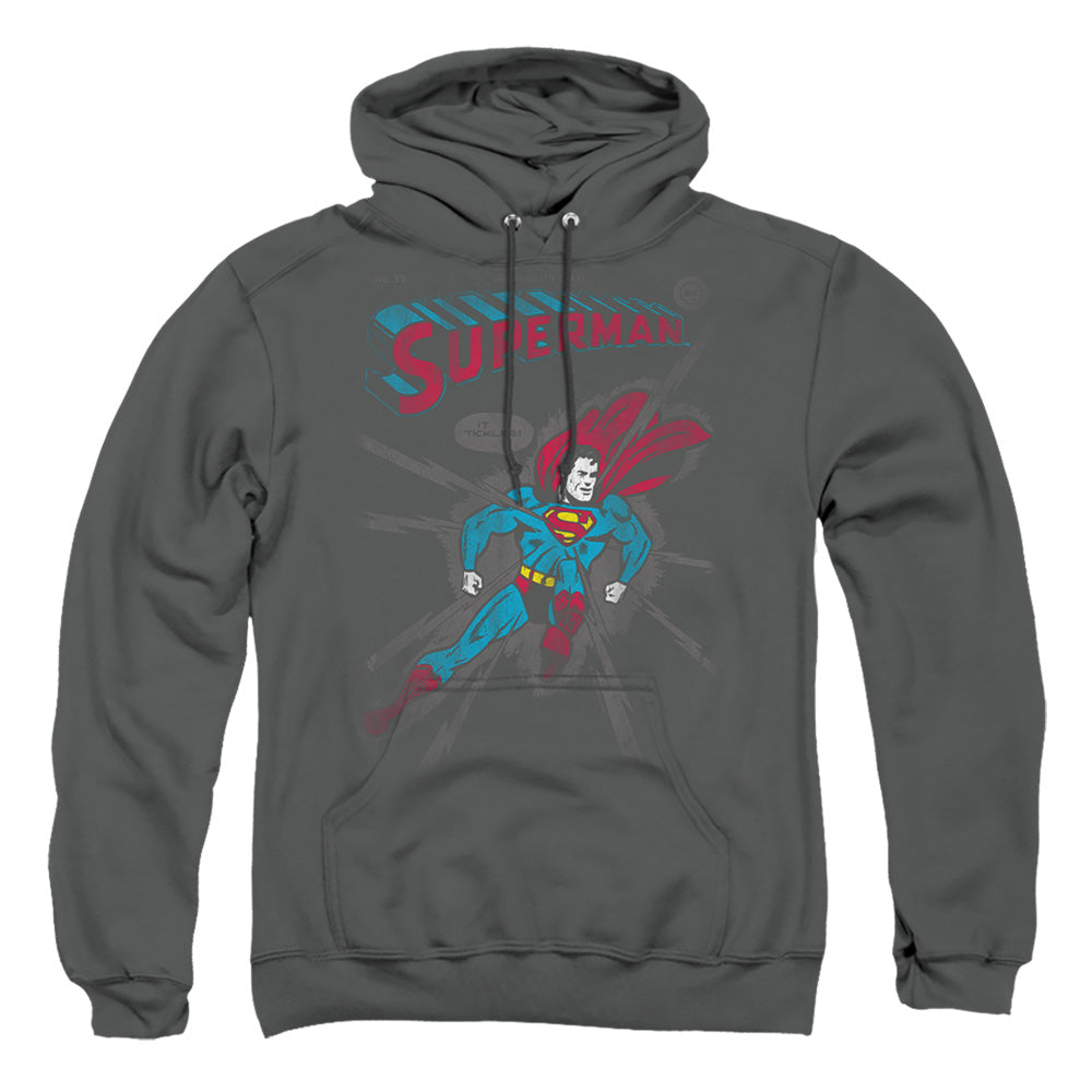 Superman It Tickles Mens Hoodie Charcoal