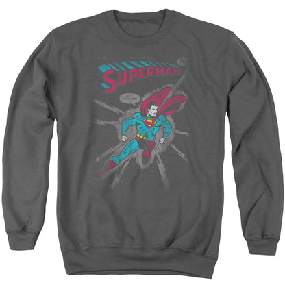 Superman It Tickles Mens Crewneck Sweatshirt Charcoal