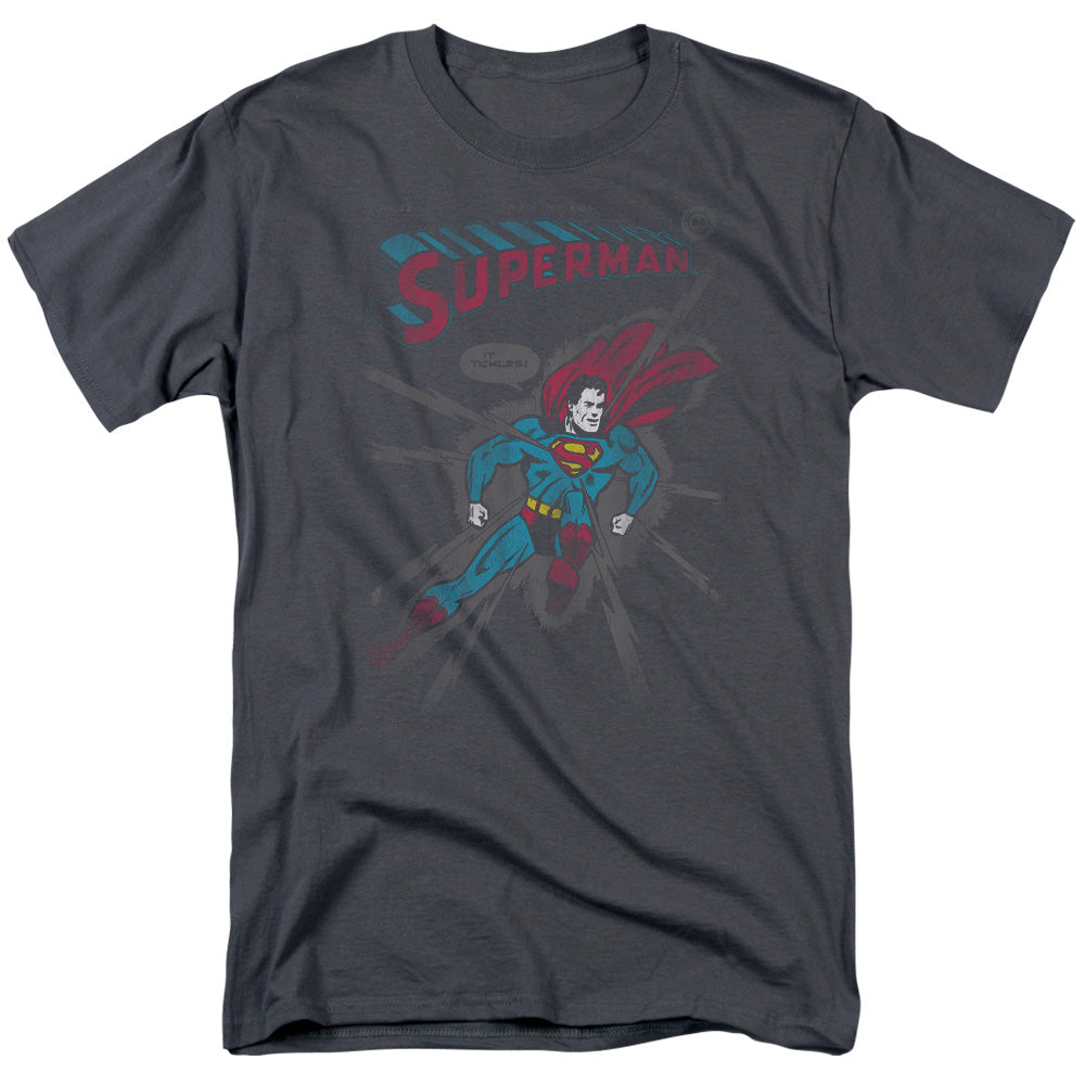 Superman It Tickles Mens T Shirt Charcoal