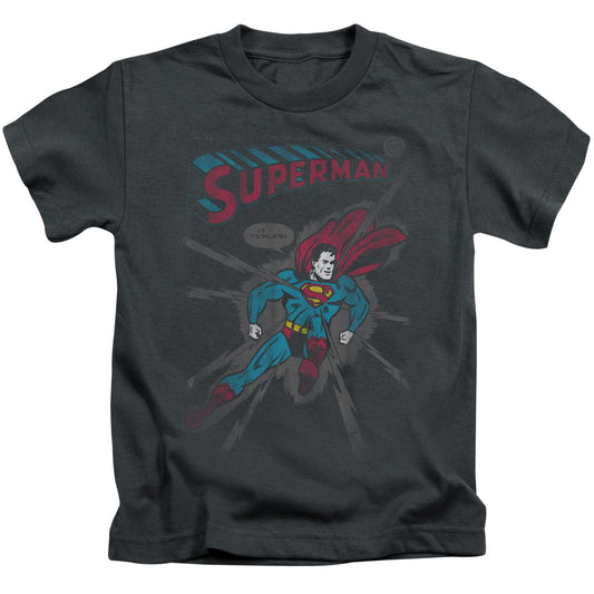 Superman It Tickles Juvenile Kids Youth T Shirt Charcoal