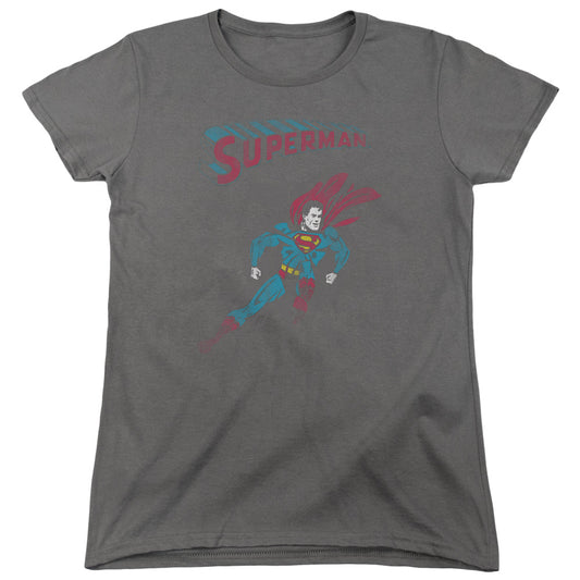 Superman It Tickles Womens T Shirt Charcoal