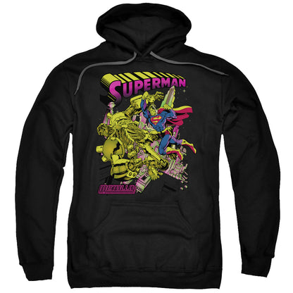 Superman Versus Metallo Blacklight Mens Hoodie Black