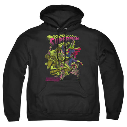 Superman Versus Metallo Blacklight Mens Hoodie Black