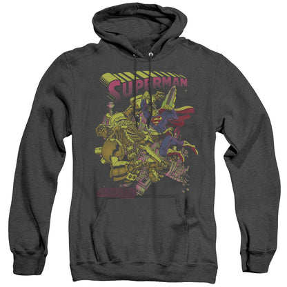 Superman Versus Metallo Blacklight Mens Heather Hoodie Black