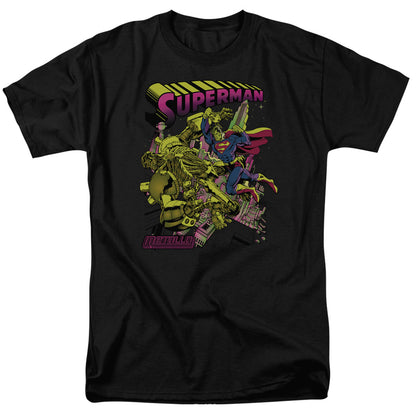 Superman Versus Metallo Blacklight Mens T Shirt Black