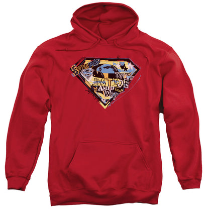 Superman American Way Mens Hoodie Red