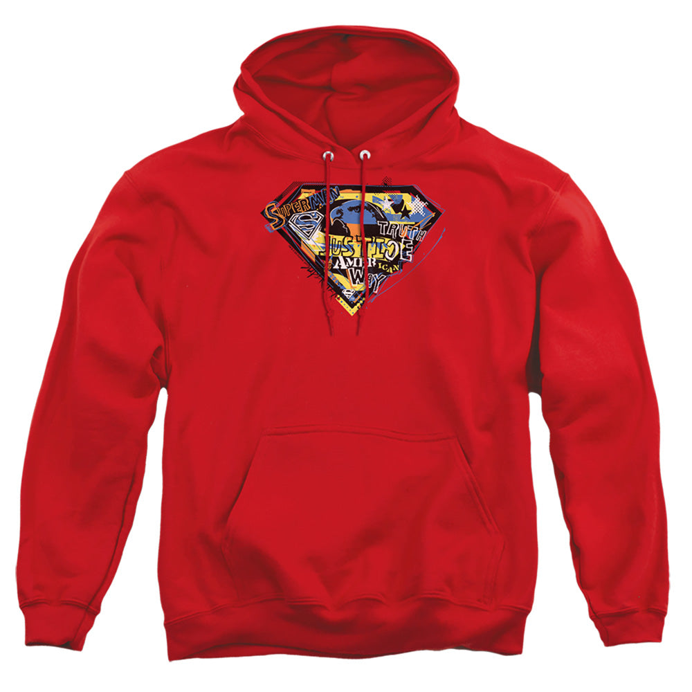 Superman American Way Mens Hoodie Red