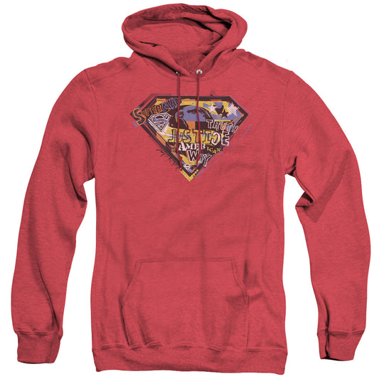 Superman American Way Mens Heather Hoodie Red