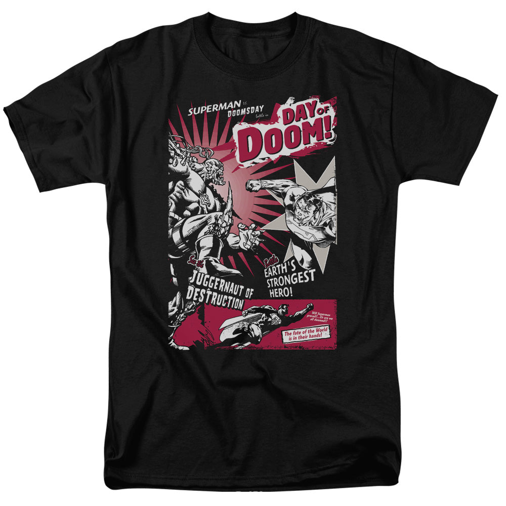 Superman Day Of Doom Mens T Shirt Black 