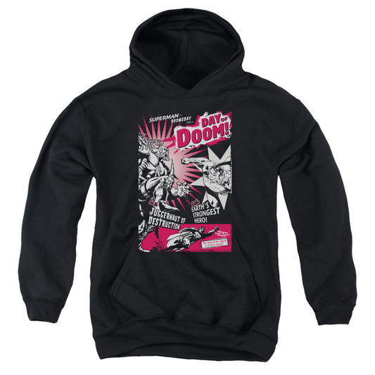 Superman Day Of Doom Kids Youth Hoodie Black