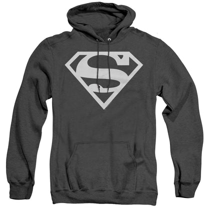 Superman Logo Mens Heather Hoodie Black