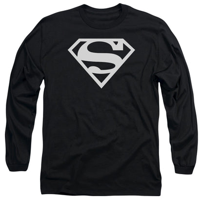 Superman Logo Mens Long Sleeve Shirt Black