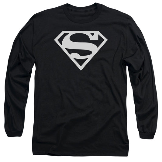 Superman Logo Mens Long Sleeve Shirt Black