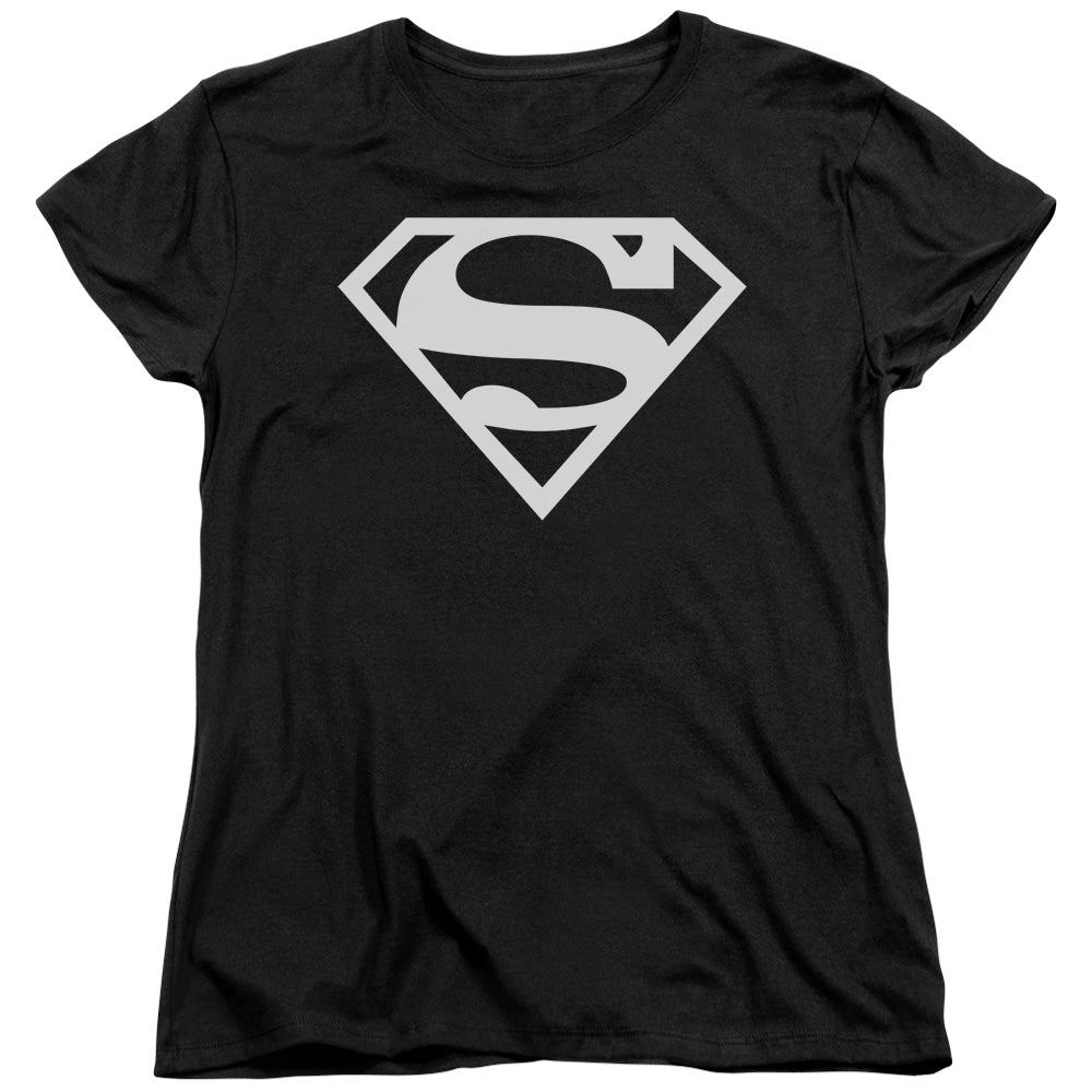 Superman Logo Womens T Shirt Black