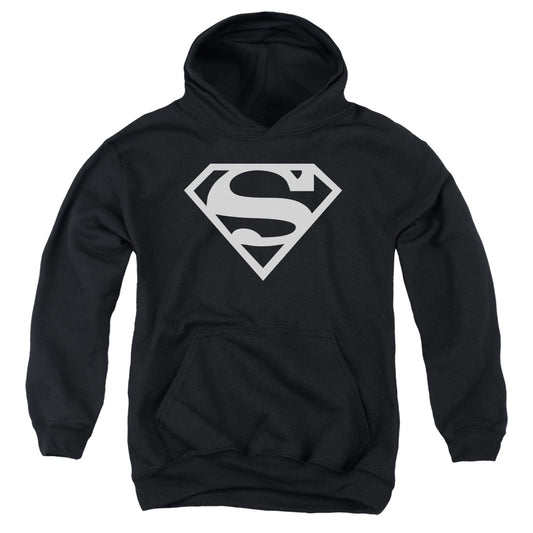 Superman Logo Kids Youth Hoodie Black