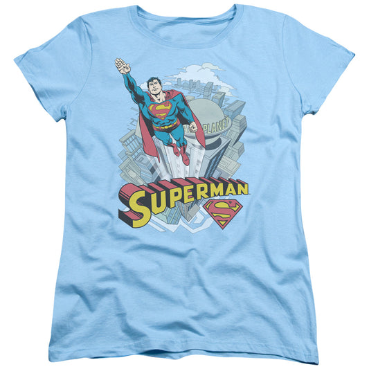 Superman Skyward Womens T Shirt Light Blue