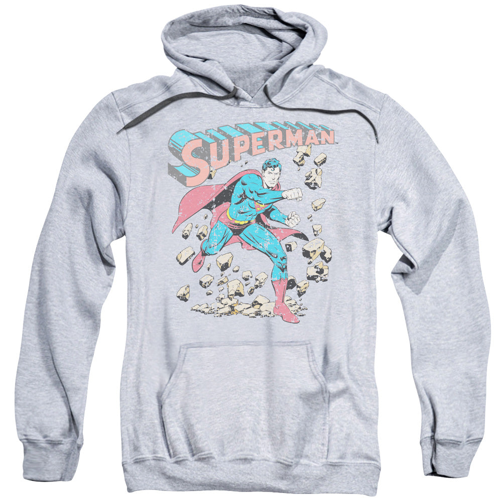 Superman Mad At Rocks Mens Hoodie Athletic Heather