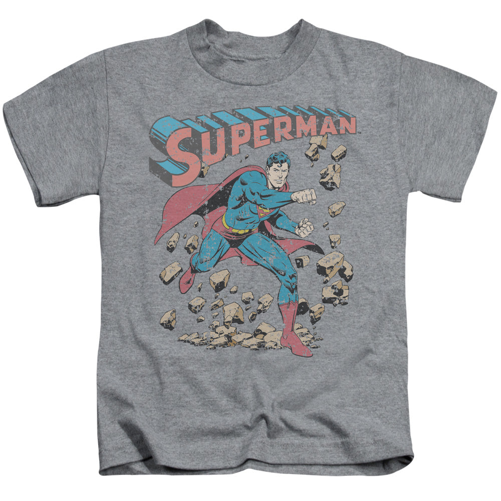 Superman Mad At Rocks Juvenile Kids Youth T Shirt Athletic Heather