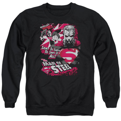 Superman Save Us All Mens Crewneck Sweatshirt Black