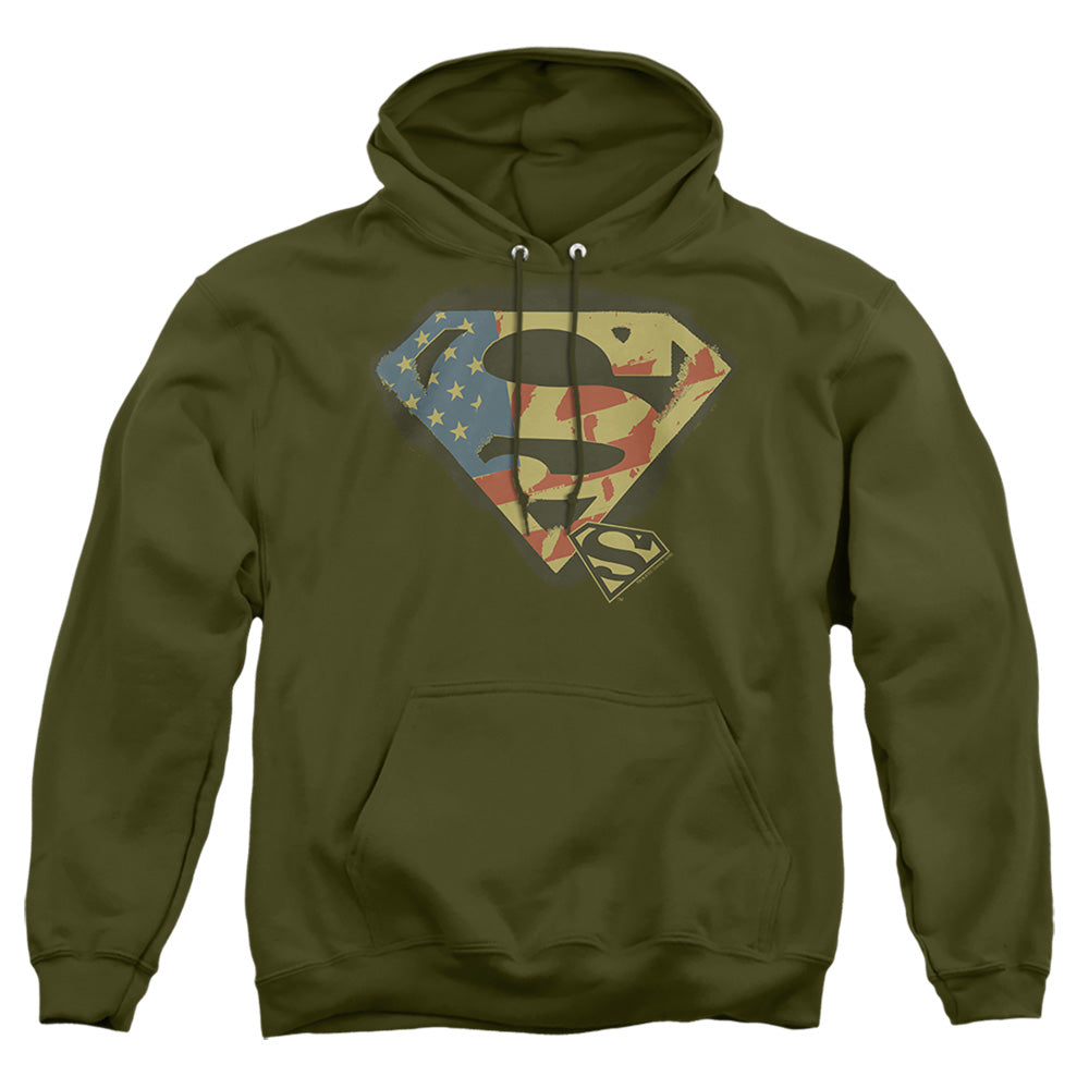 Superman Not Afraid Mens Hoodie Military Green