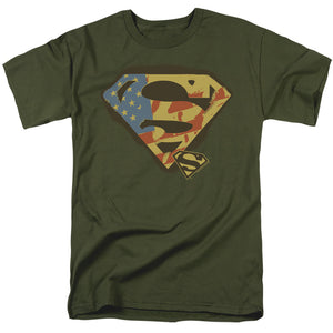 Superman Not Afraid Mens T Shirt Military Green