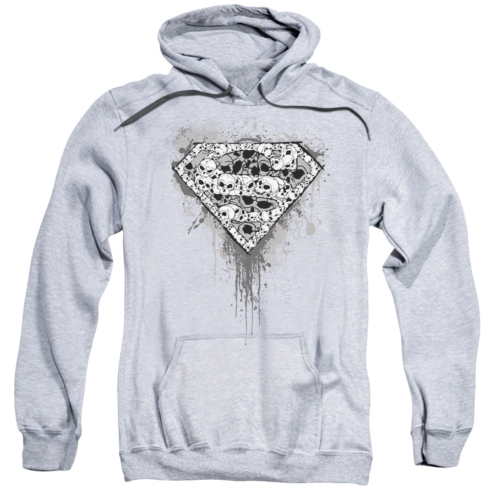 Superman Many Super Skulls Mens Hoodie Athletic Heather