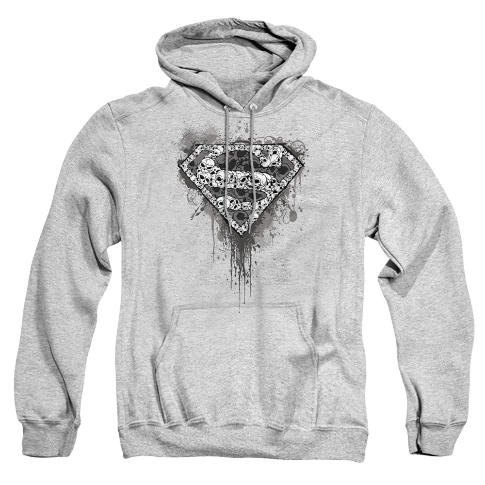 Superman Many Super Skulls Mens Hoodie Athletic Heather