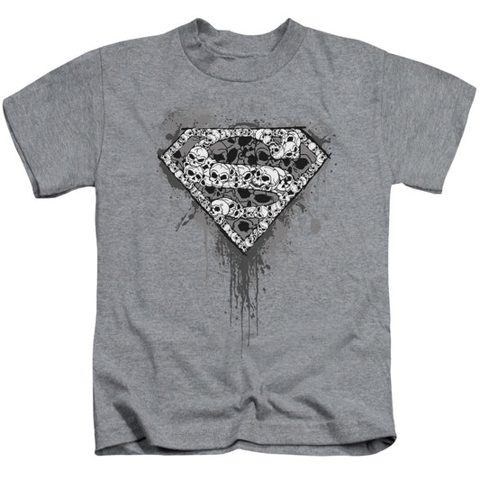 Superman Many Super Skulls Juvenile Kids Youth T Shirt Athletic Heather