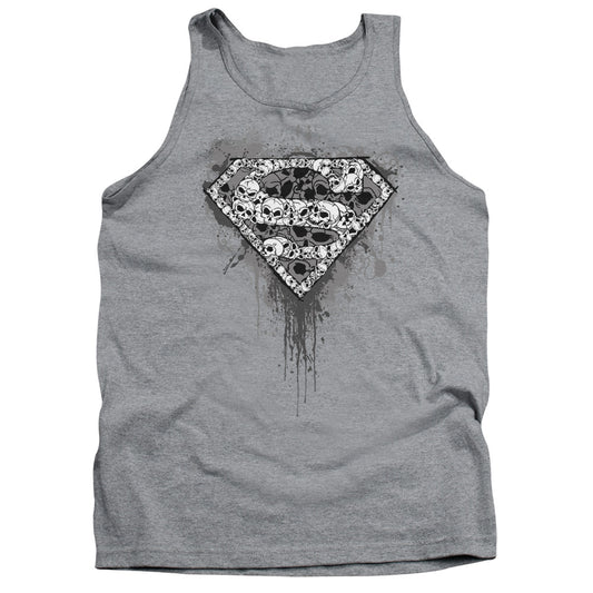 Superman Many Super Skulls Mens Tank Top Shirt Athletic Heather