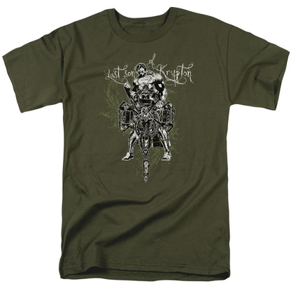 Superman Last Son Gothic Mens T Shirt Military Green