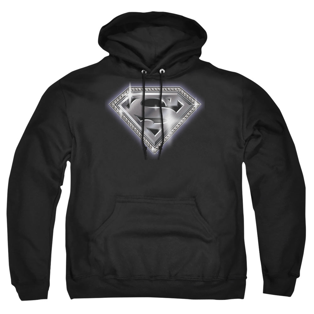 Superman Bling Shield Mens Hoodie Black