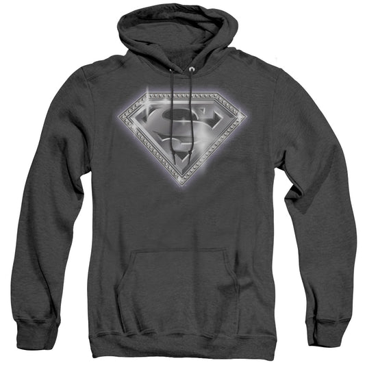 Superman Bling Shield Heather Mens Hoodie Black