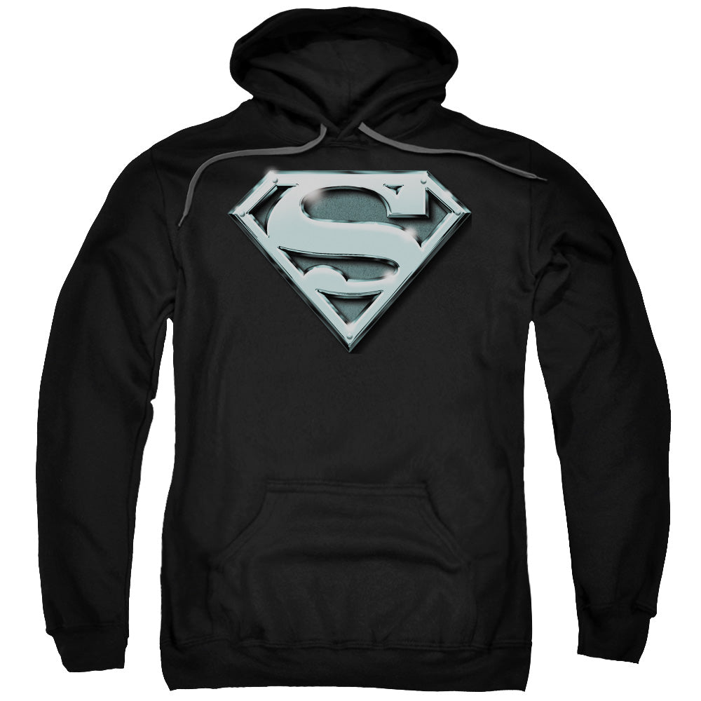 Superman Chrome Shield Mens Hoodie Black