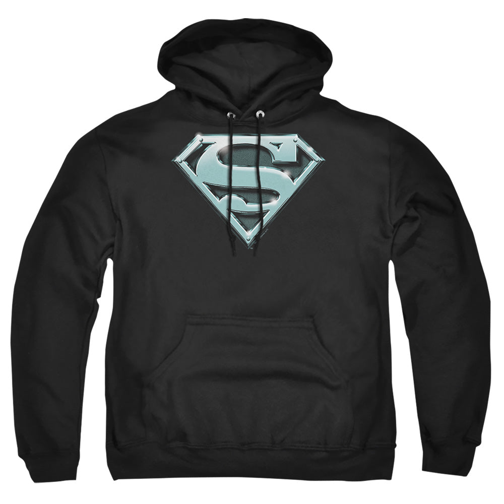 Superman Chrome Shield Mens Hoodie Black