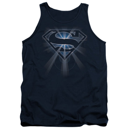 Superman Glowing Shield Mens Tank Top Shirt Navy