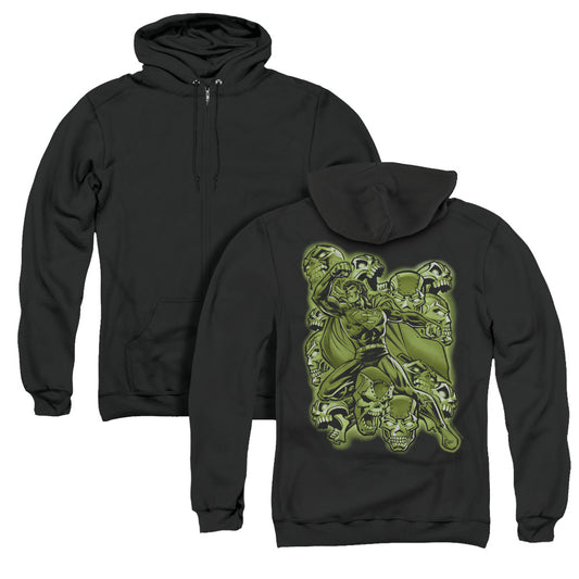 Superman Metallo Mayhem Back Print Zipper Mens Hoodie Black