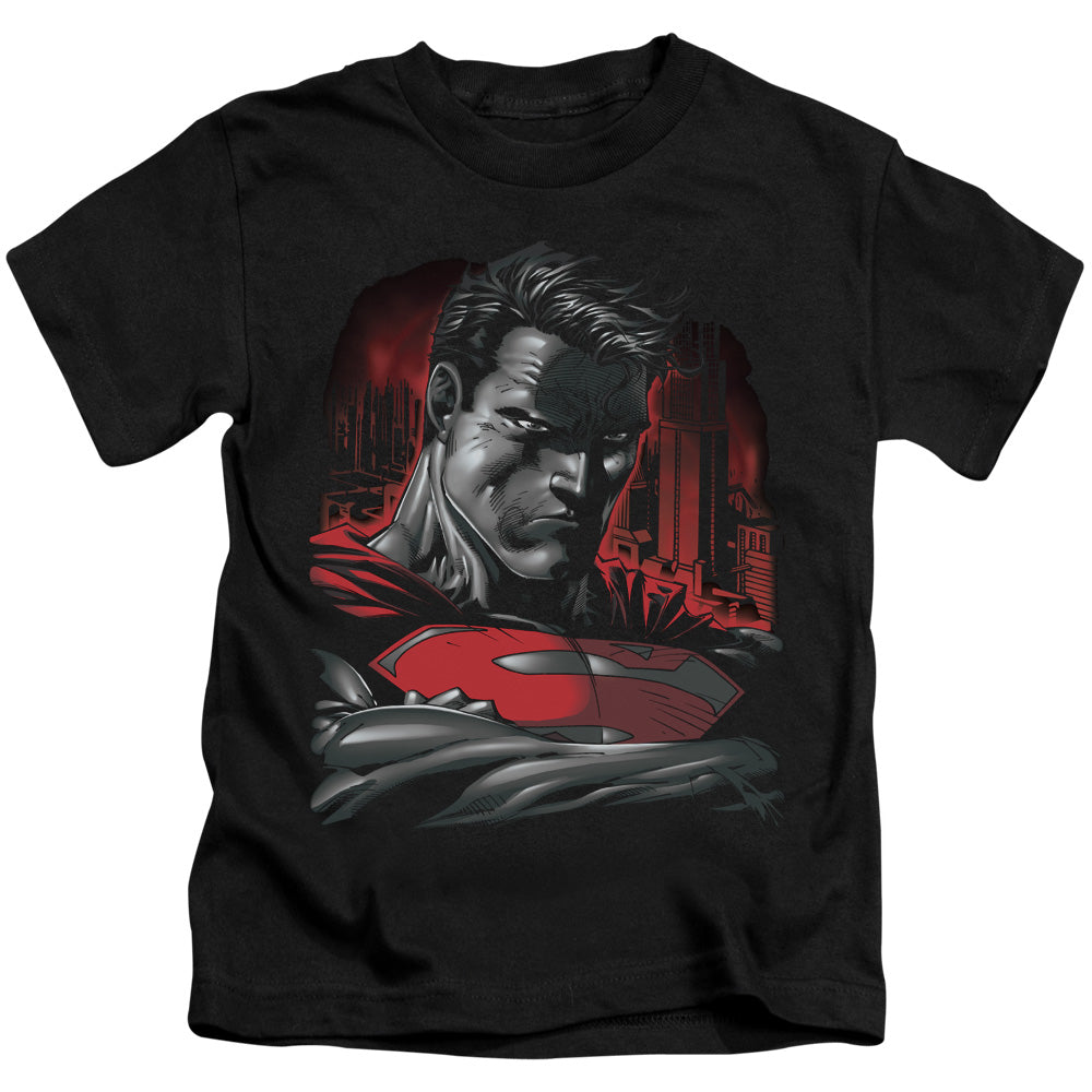 Superman Man Of Steel Juvenile Kids Youth T Shirt Black