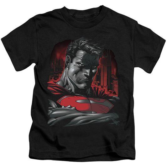 Superman Man Of Steel Juvenile Kids Youth T Shirt Black