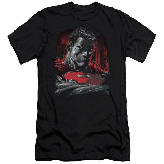 Superman Man Of Steel Slim Fit Mens T Shirt Black