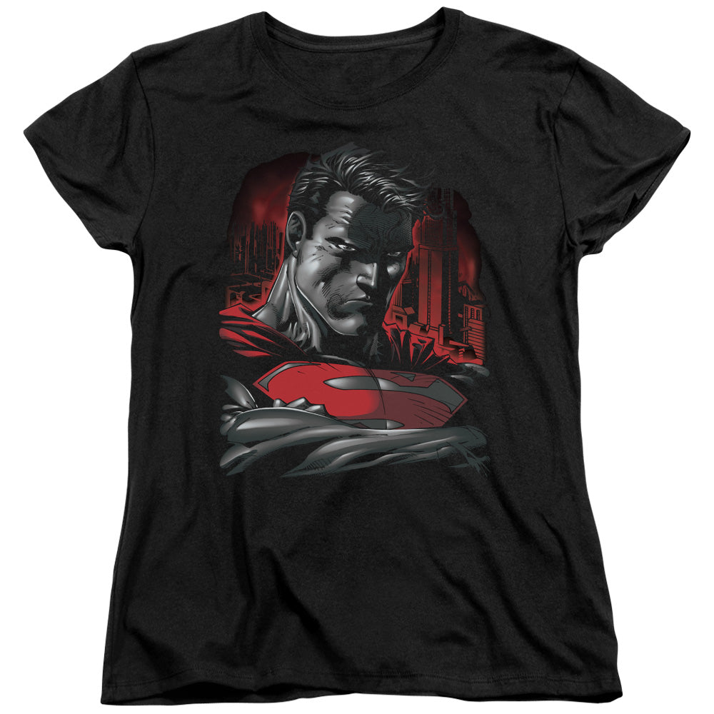 Superman Man Of Steel Womens T Shirt Black