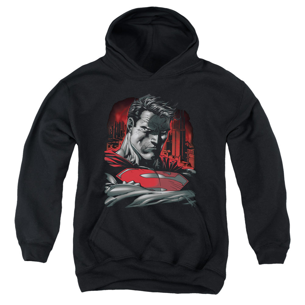 Superman Man Of Steel Kids Youth Hoodie Black