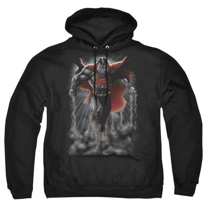 Superman Above The Clouds Mens Hoodie Black