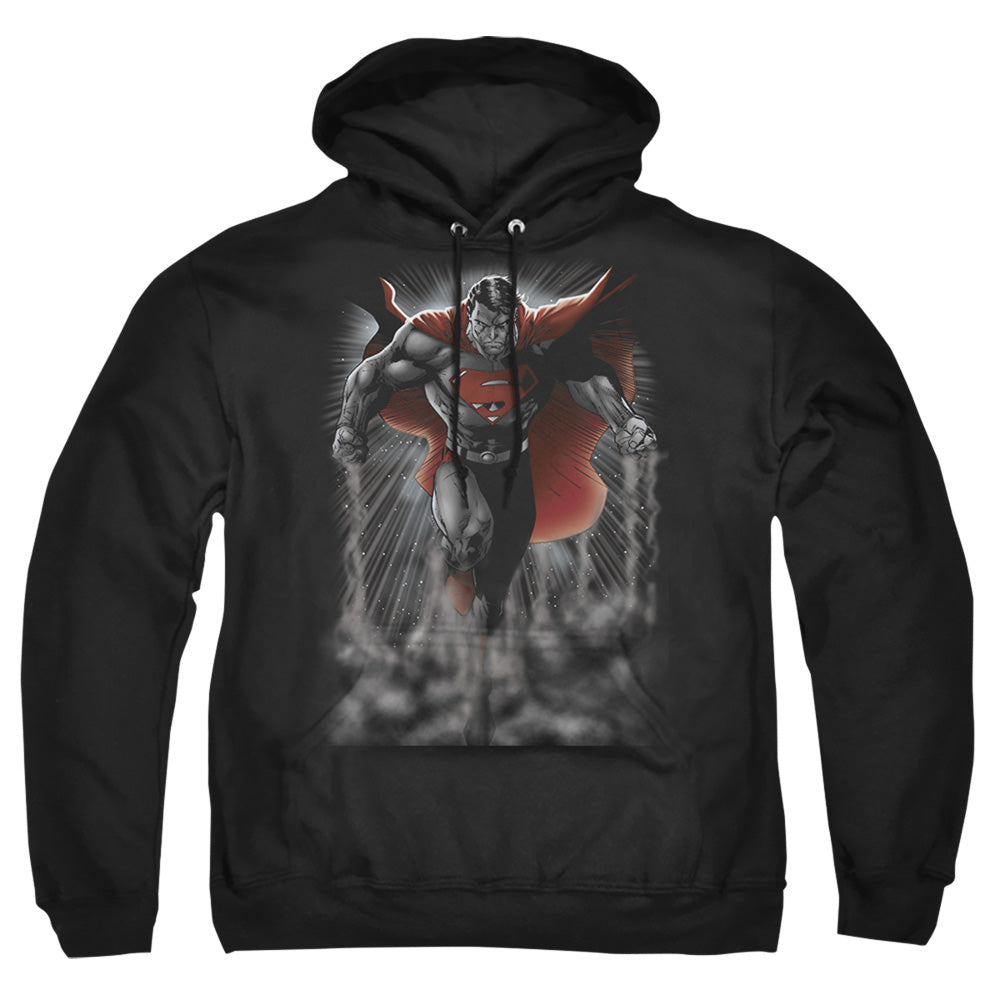 Superman Above The Clouds Mens Hoodie Black